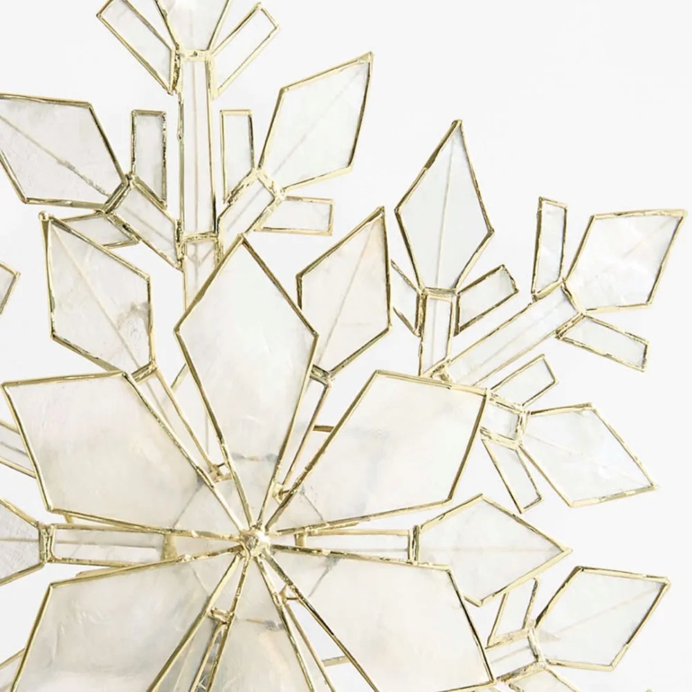 New! ✨🌟✨Crate&Barrel Gold and White Snowflake Tree Topper